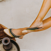 Assia Women's Sandals Mix Natural Beige, Ochre, Green and  Gray