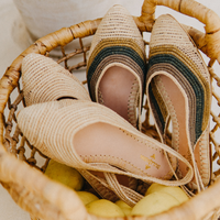 Assia Women's Sandals Mix Natural Beige, Ochre, Green and  Gray