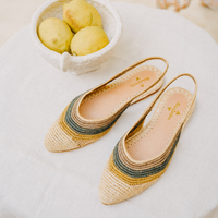 Assia Women's Sandals Mix Natural Beige, Ochre, Green and  Gray