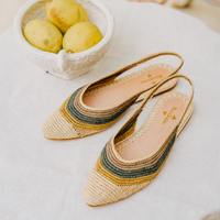 Assia Women's Sandals Mix Natural Beige, Ochre, Green and  Gray