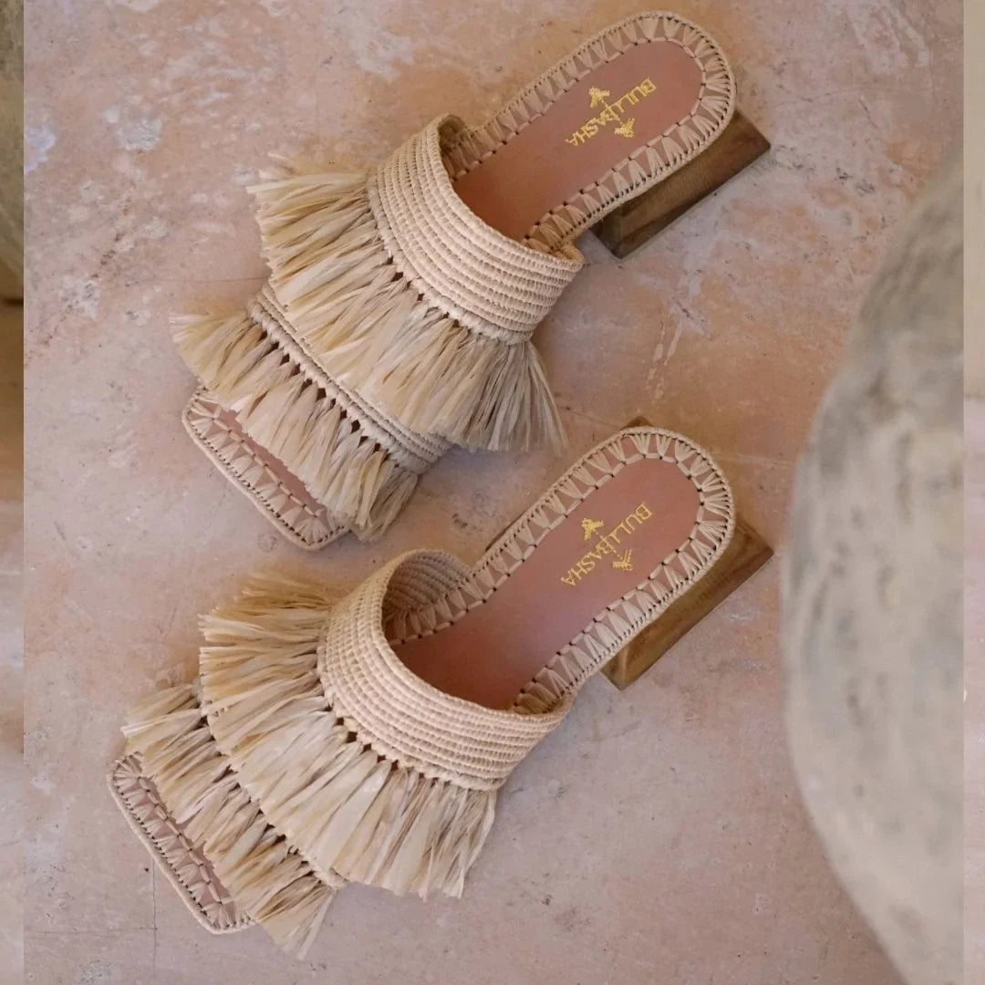 Jidji, sustainable, handmade heels made from natural materials by Bulibasha