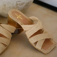 Lunja, sustainable, handmade heels made from natural materials by Bulibasha