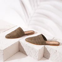 Babouche Gray Coco, sustainable, handmade sandals made from natural materials by Bulibasha