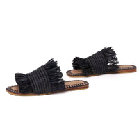 Basha Black Coco, sustainable, handmade sandals made from natural materials by Bulibasha