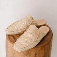 Munatas Neutral, sustainable, handmade sandals made from natural materials by Bulibasha