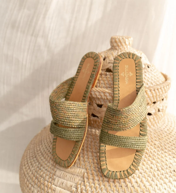 Zigza Women's Slides Green Mix