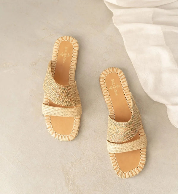 Zigza Women's Slides Natural Beige Mix