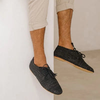 Agizul Coco Black, sustainable, handmade shoes made from natural materials by Bulibasha