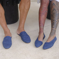 Ayyur Blue, sustainable, handmade flats made from natural materials by Bulibasha