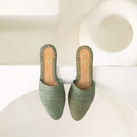 Babouche Green, sustainable, handmade sandals made from natural materials by Bulibasha