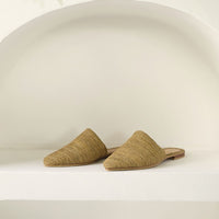 Babouche Ochre, sustainable, handmade sandals made from natural materials by Bulibasha