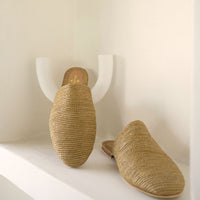 Slip on Ochre, sustainable, sandals made from natural materials by Bulibasha