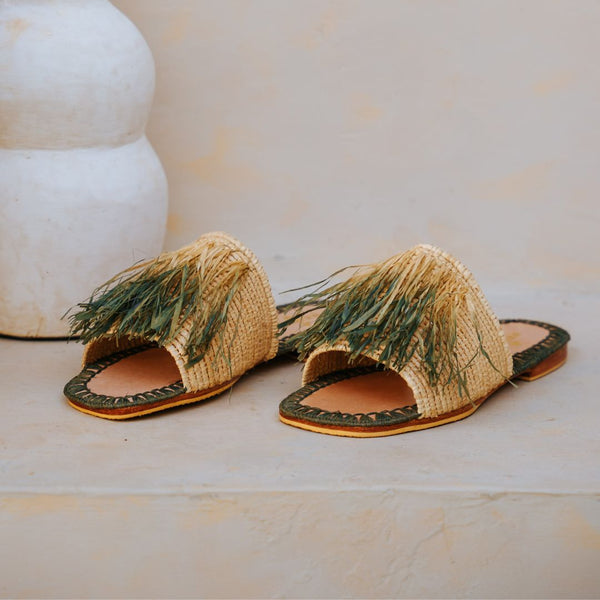 Basha Nour Women's Slides Green